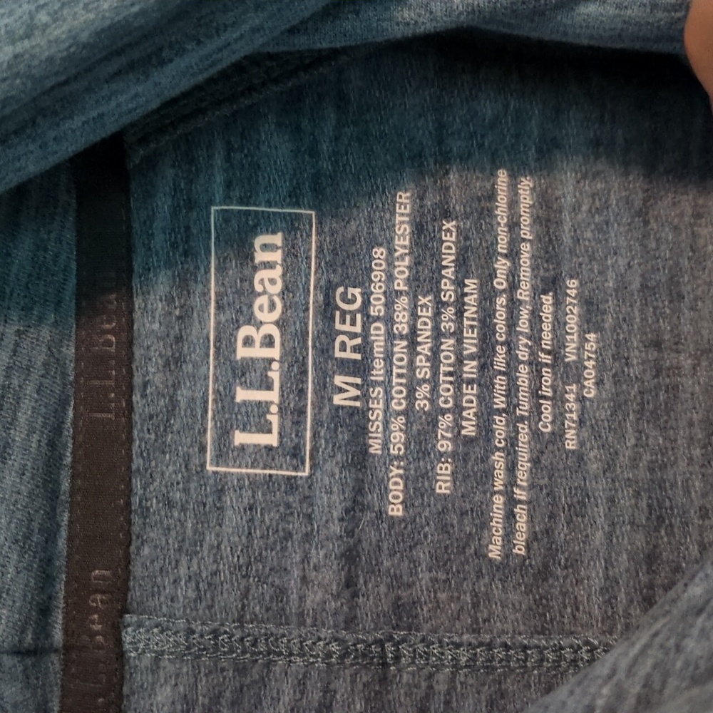 L.L. Bean Blue Cowl Neck Sweatshirt - Picture 3 of 4